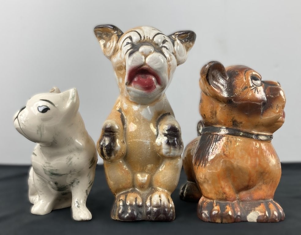 Lustreware and Porcelain Dog Figures - 2