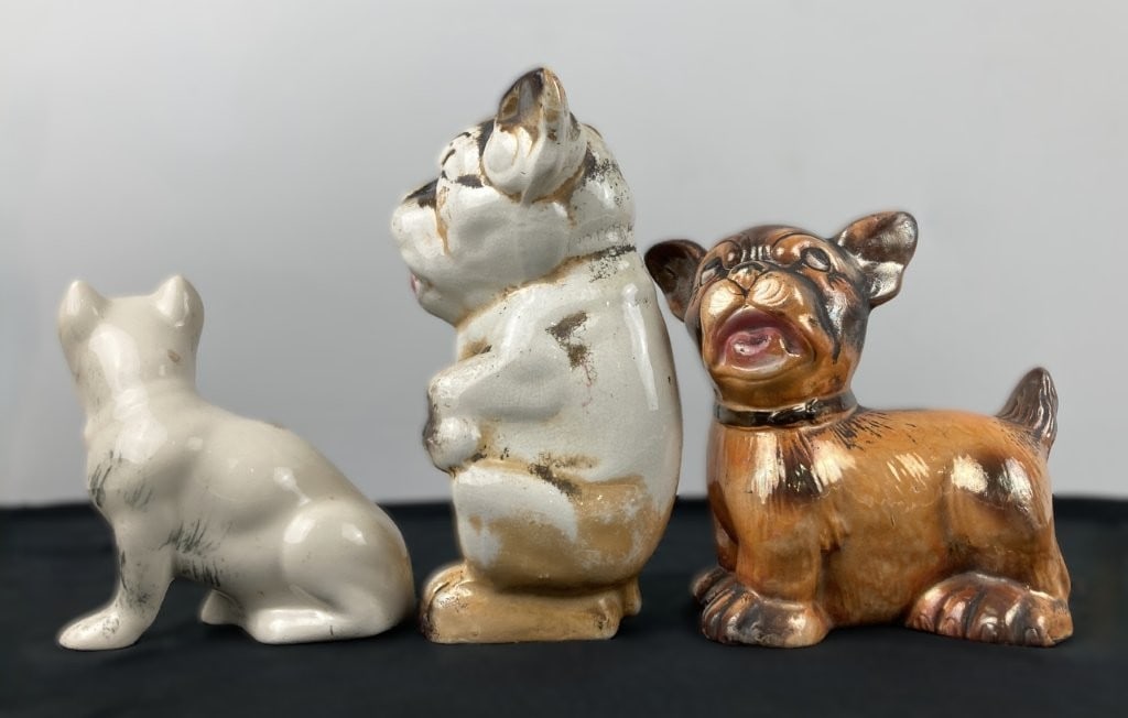 Lustreware and Porcelain Dog Figures - 3