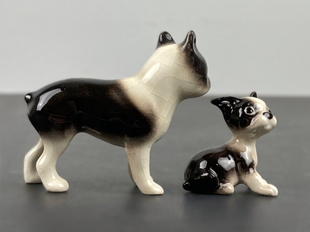 Porcelain Boston Terrier Figures and Picture Frame - 7