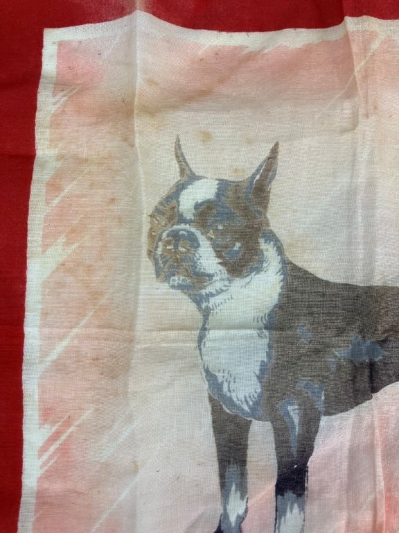 Mid Century Modern Boston Terrier Embroidered Patch and Handkerchief - 2