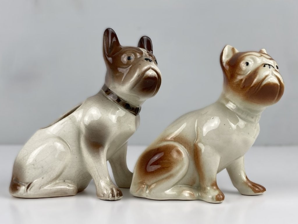 Porcelain French and English Bulldog Figures - 5