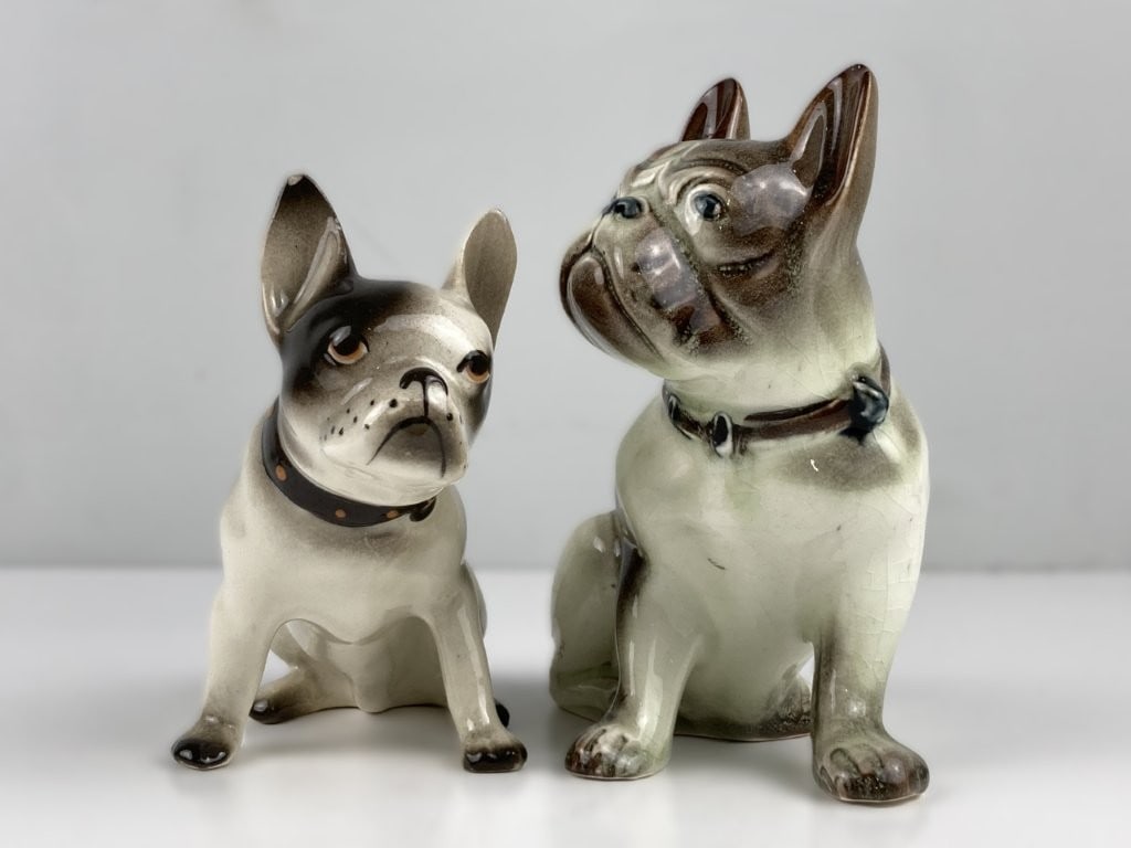 Porcelain French and English Bulldog Figures - 7