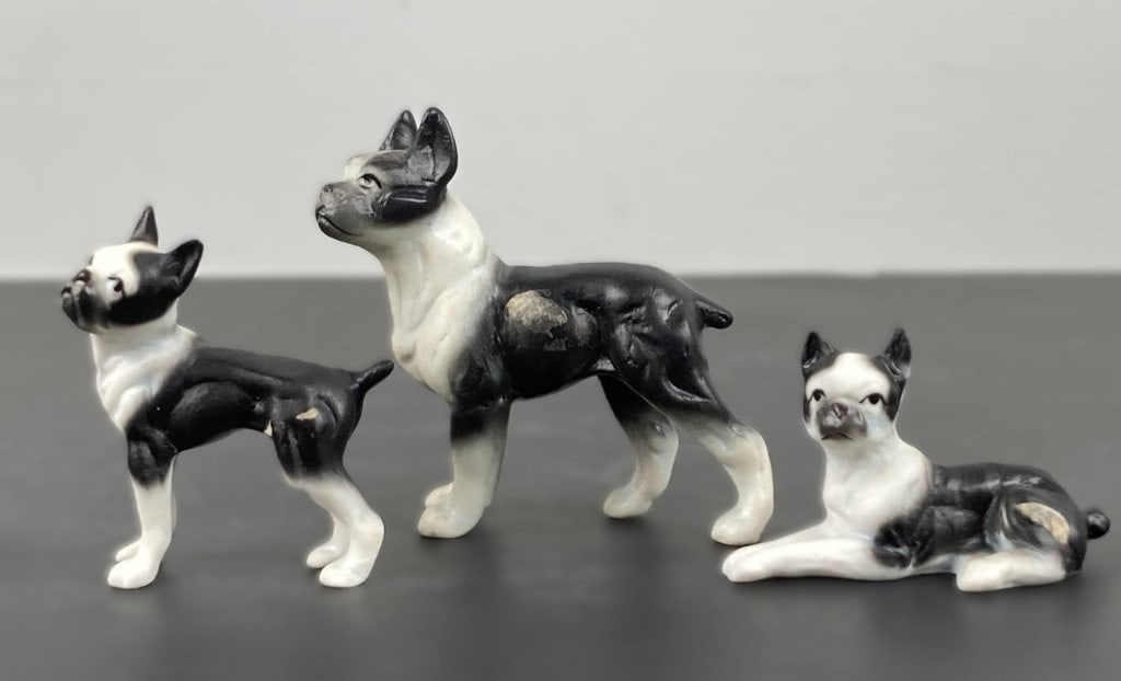 Miniature Porcelain Boston Terrier Figures - 2