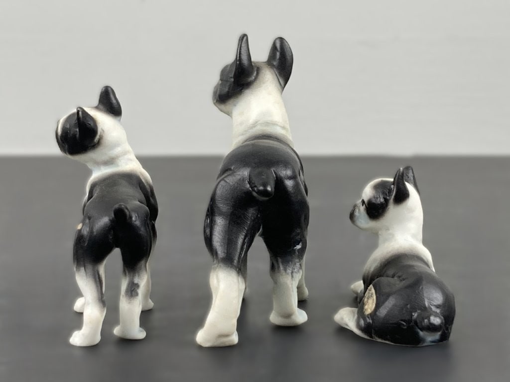 Miniature Porcelain Boston Terrier Figures - 3