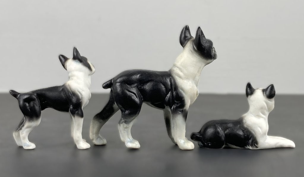 Miniature Porcelain Boston Terrier Figures - 4