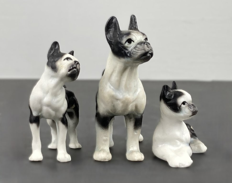 Miniature Porcelain Boston Terrier Figures - 5
