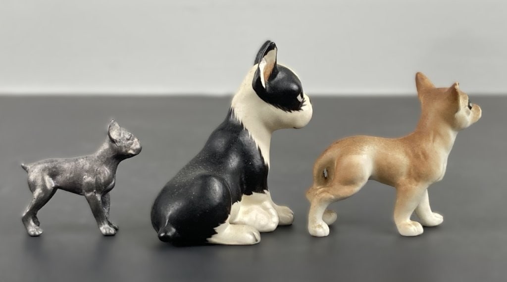 Porcelain and Cast Metal Dog Figures - 4