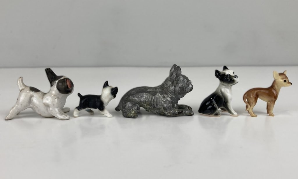 Porcelain and Cast Metal Dog Figures - 4