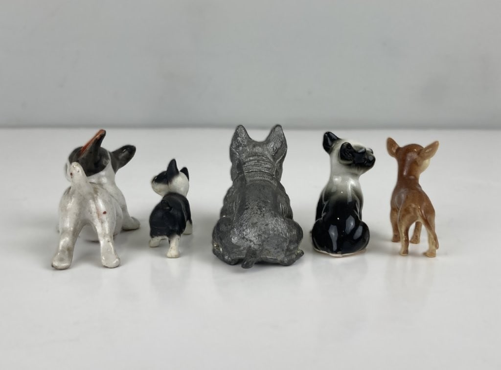 Porcelain and Cast Metal Dog Figures - 5
