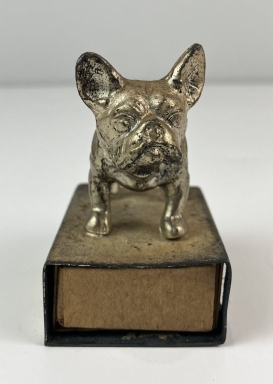Gilt Bronze French Bulldog Matchstick Case - 2
