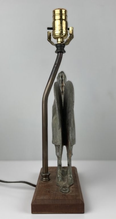 Mid-Century Cast Metal Rooster Table Lamp - 3