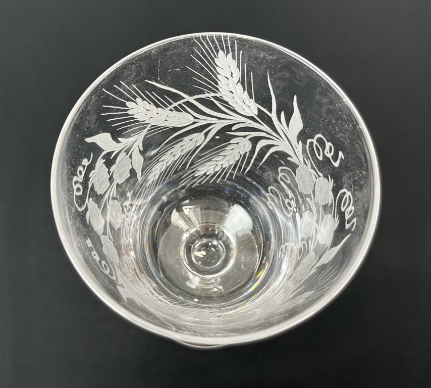 Set of Six Tudor Etched Crystal Wine Glasses - 6