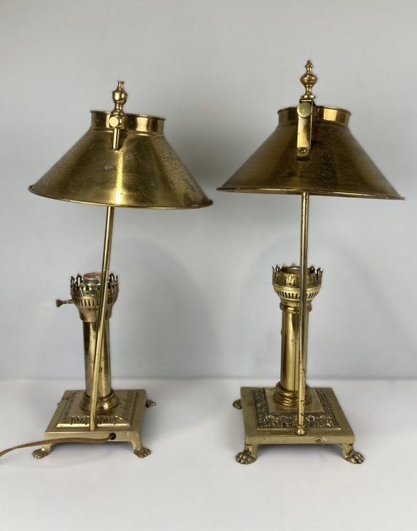 Pair of Paris-Istanbul Orient Express Brass Lamps - 7
