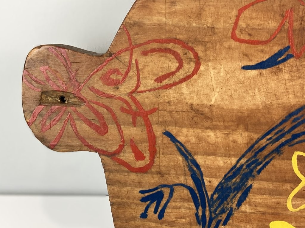 Folk Art Polychromed Pig Cutting Board - 2