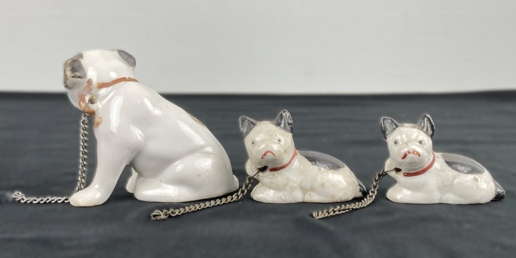 Japanese Porcelain Boston Terrier Figures - 3
