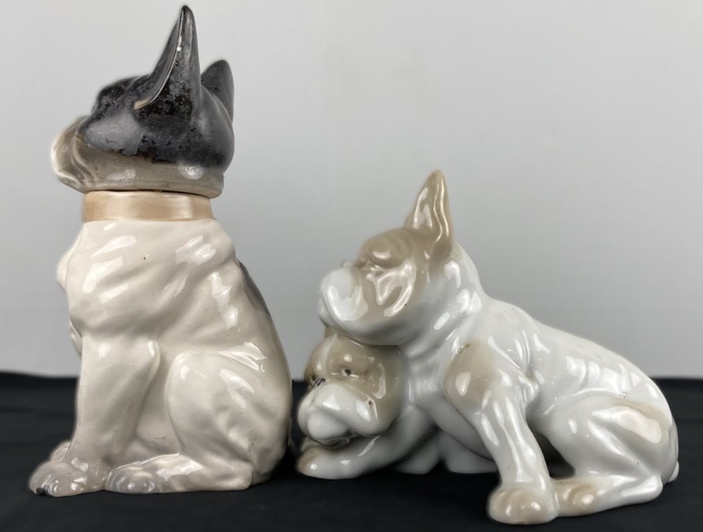Japanese Porcelain Boston Terrier Figures - 3