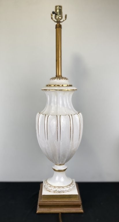 Italian Gilt-Decorated Porcelain Table Lamp - 5