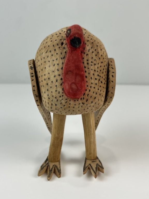 Folk Art Polychromed Turkey - 2