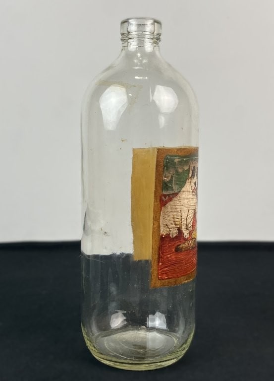 Folk Art Polychromed Dog Bottle - 3