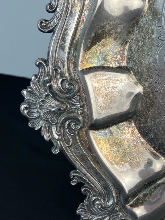 Early-19th-Century Silver-on-Copper Footed Tray - 2