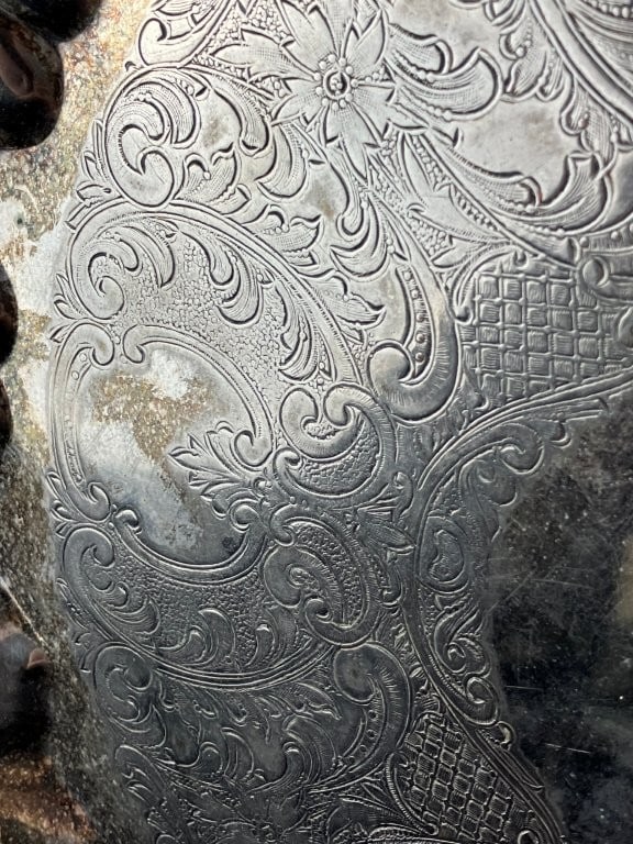 Early-19th-Century Silver-on-Copper Footed Tray - 3