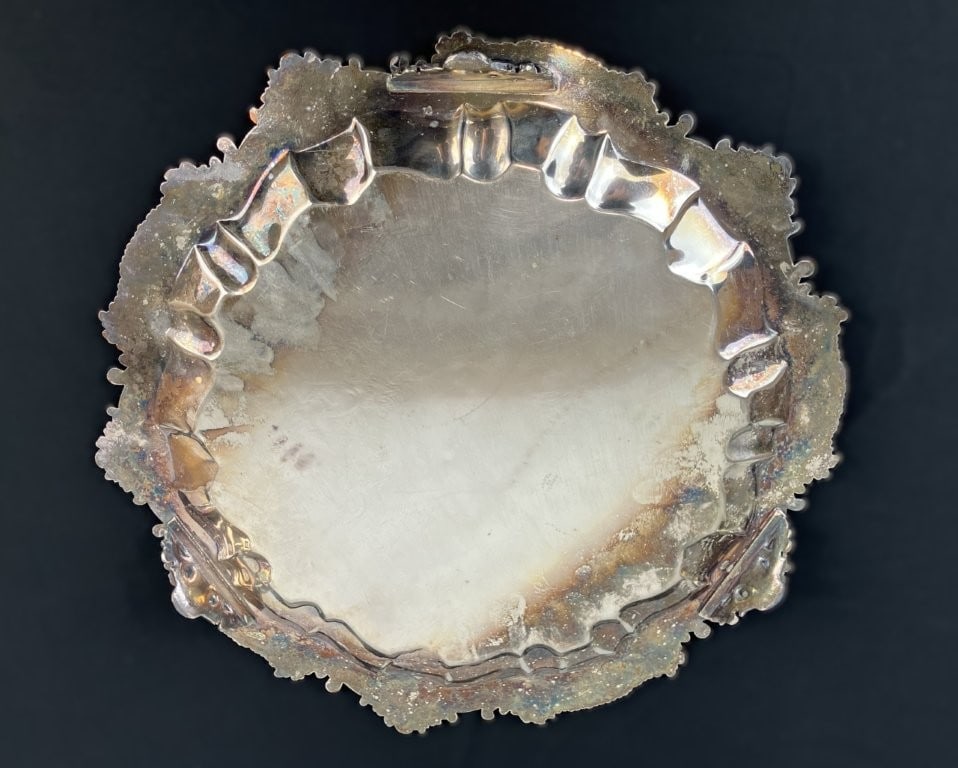 Early-19th-Century Silver-on-Copper Footed Tray - 4