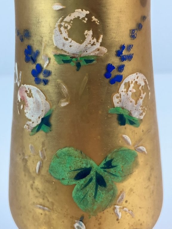Gold Gilt Bohemian Decorated Glass Vase - 3