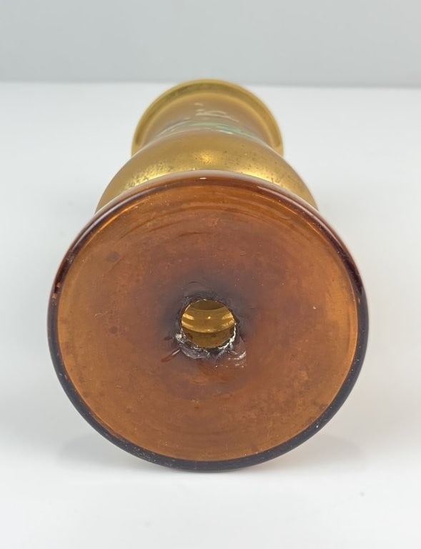 Gold Gilt Bohemian Decorated Glass Vase - 7