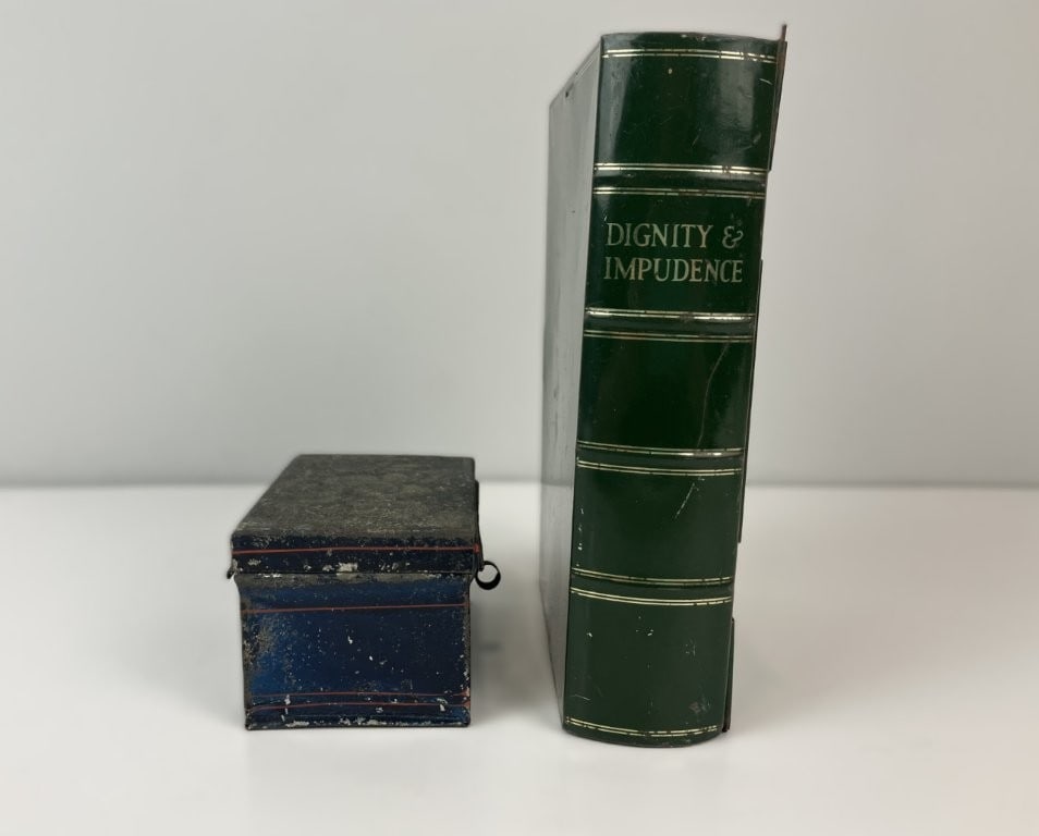 Tin Toleware Box and Lithographed Dog Box Bank - 5