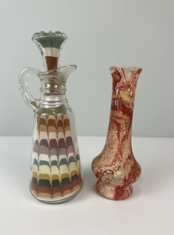 Nemadji Pottery Vase and Robert Stoufer Sand Art - 3