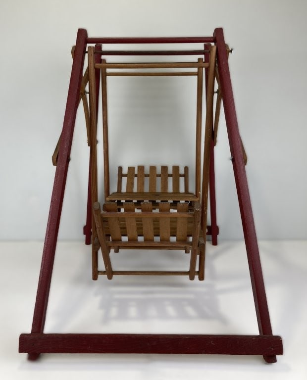 Folk Art Double Doll Swing Glider - 4