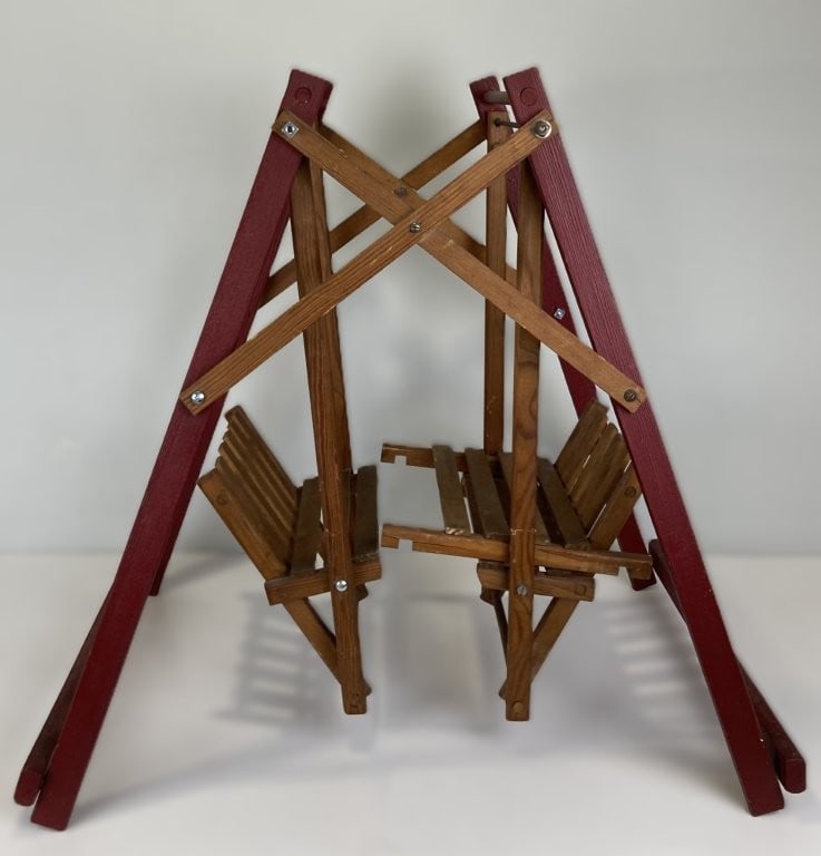 Folk Art Double Doll Swing Glider - 5