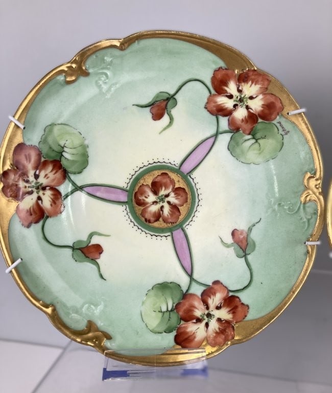 Hand-Painted E.W. Donath Art Nouveau Porcelain Plates - 4