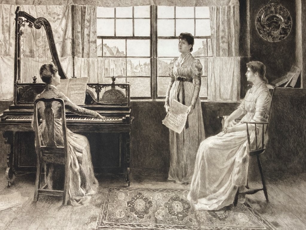 19th Century, Clement Rollins Grant, An Evening Song, Etching - 2