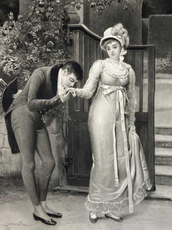 19th-Century, John Haynes Williams, Courting Couple, Stipple Engraving - 2