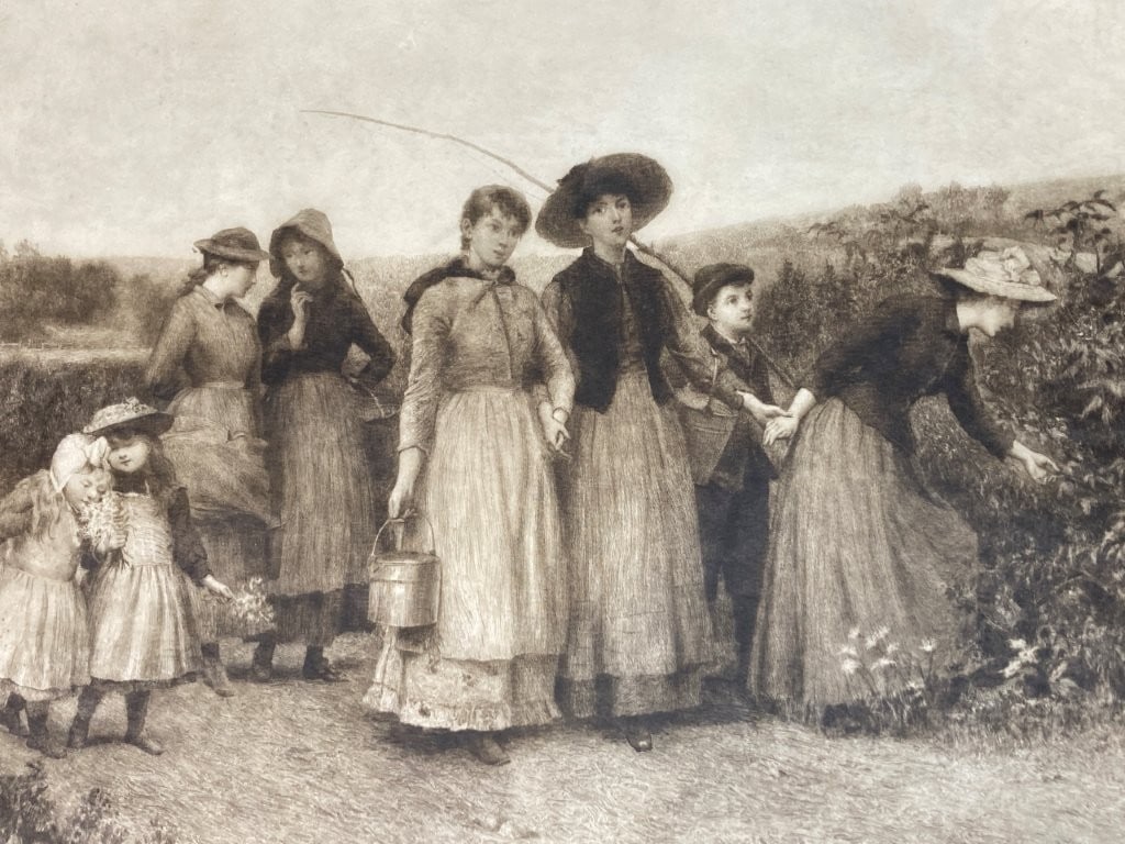 19th-Century, Jennie Augusta Brownscombe, The Berry Pickers, Engraving - 2