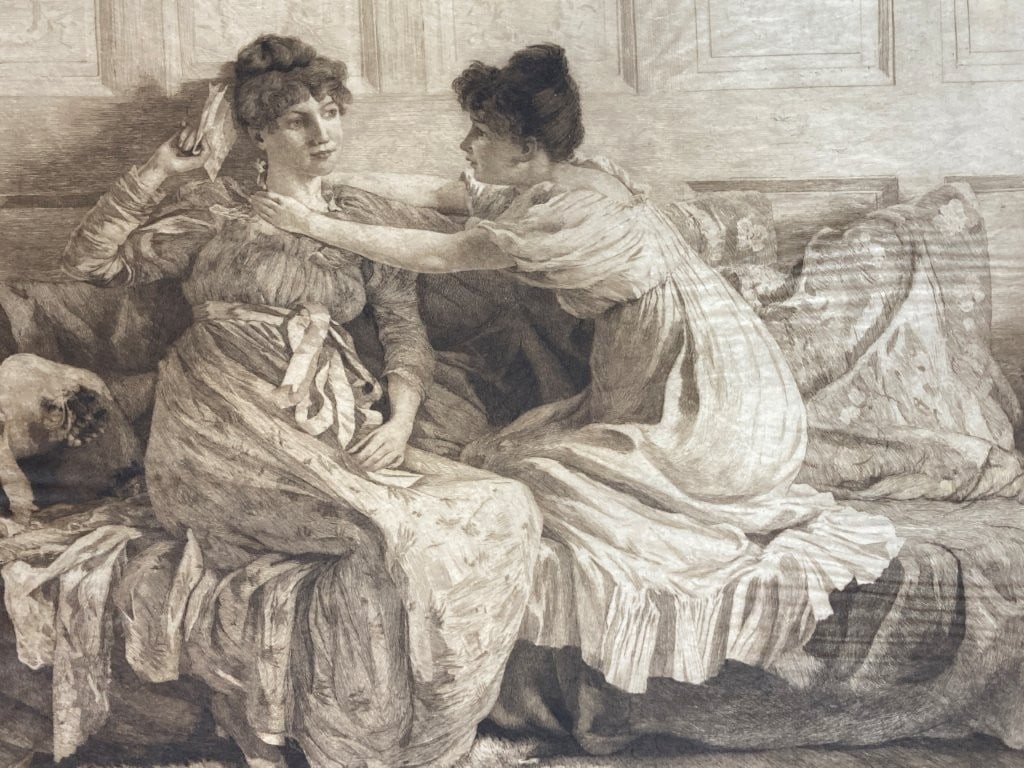 19th-Century, Women with a Love Letter, Engraving - 2