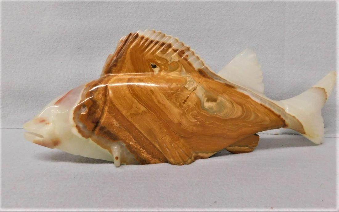 Alabaster Fish Figural: Figural of a Fish in Alabaster, 16"L. x6 1/2"H.