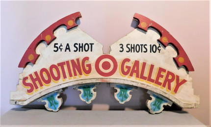 Wooden "Shooting Gallery" Sign