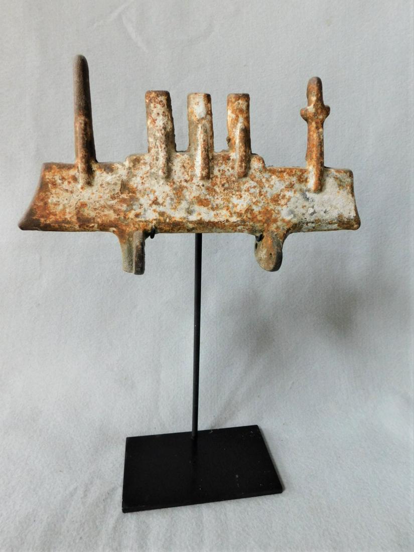 Early 20thC. Sm. "Iron Steamship" Target: Early 20thC.. Sm. Iron Steamship Target w/Custom Std. in Gd. Cond. - 11 1/4in.L x 6 1/2in.H.