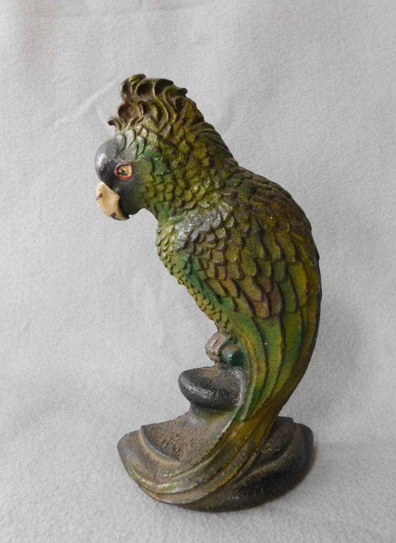 Iron Parrot Doorstop: Beautiful Iron Parrot Doorstop in Good Pt. in VG Cond.- 8 3/4in.H. x 5in.W.