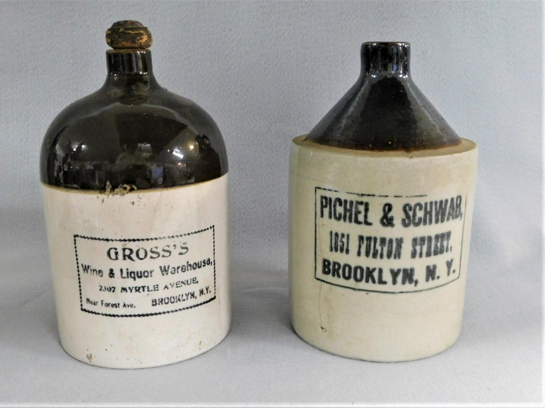 Lot of 2 Vendor's Jugs: Lot of 2 Advertising Vendor's Jugs- Both Brooklyn, NY