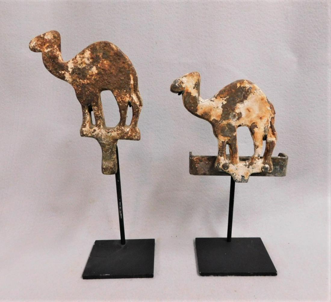 Lot of 2 - Early 20thC. Iron "Camel" Targets: Lot of 2 - Early 20thC. Iron Camel Knockdown Targets w/Custom Stds. - 5 1/2in.H & & 7in.H