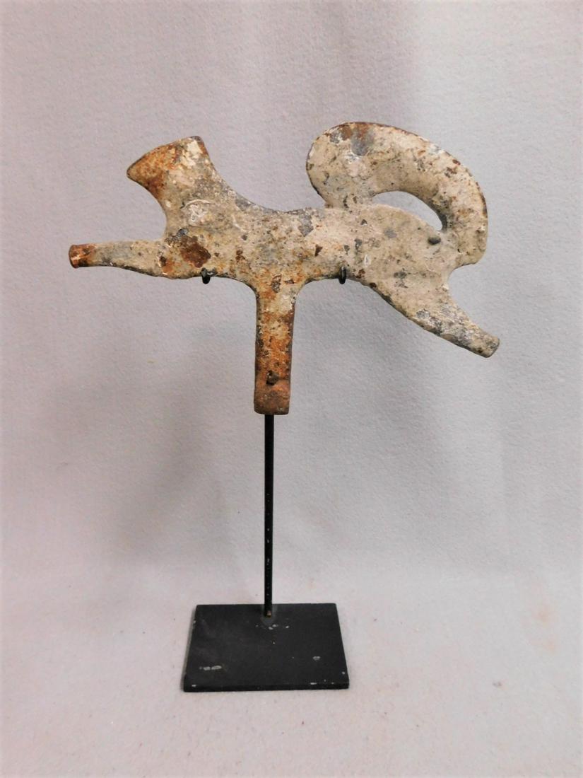 Early 20thC. "Running Squirrel" Iron Target: Early 20thC. "Running Squirrel" Iron Target w/Custom Std. in VG Cond. Attrib. to Evans or Smith - 6in.H. x 9 1/4in.W.