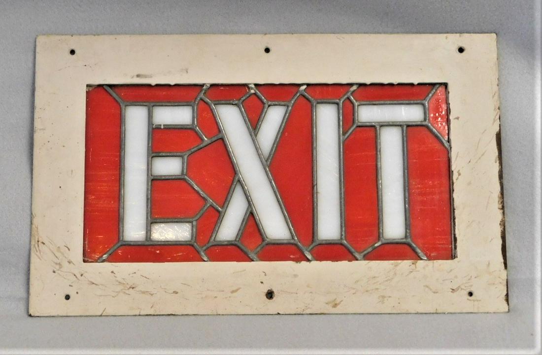 Vintage Iron Leaded "Exit"Sign: Vintage Iron Leaded "Exit" Sign in VG Cond. - 16 3/4in.W. x 10 1/4in.H.