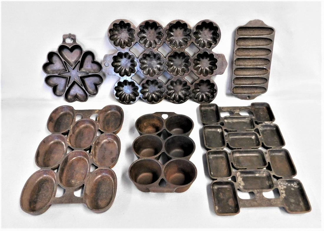 Lot of 6 Pcs. Of Griswold Ironware: Lot of 6 Pcs. Of Vintage Baking Ironware, all "Griswold"