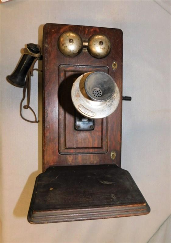 Early Oak Western Electric Crank Wall Telephone: Early Oak Western Electric Crank Wall Telephone in Gd. Cond
