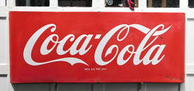 Lg. Vintage Porcelain "Coca-Cola" Sign