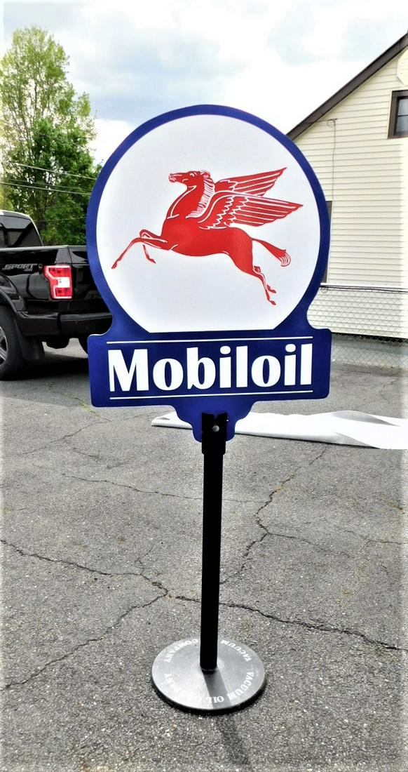 Custom Masonite "Mobiloil" Curbside Sign (1 of 2)