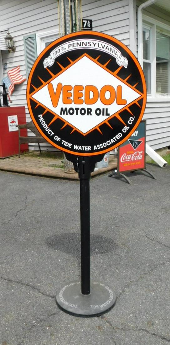 Custom Masonite "Veedol" Curbside Sign (1 of 2)